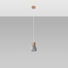 Suspension Béton Gris/Bois Naturel E27 1 Qubic