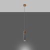 Suspension Béton Gris/Bois Naturel GU10 1 Zane