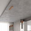 Suspension Béton Gris/Bois Naturel GU10 1 Zane