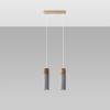 Suspension Béton Gris/Bois Naturel GU10 2 Zane