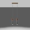 Suspension Béton Gris/Bois Naturel GU10 2 Zane