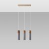 Suspension Béton Gris/Bois Naturel GU10 3 Zane