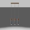 Suspension Béton Gris/Bois Naturel GU10 3 Zane