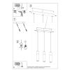 Suspension Béton Gris/Bois Naturel GU10 3 Zane