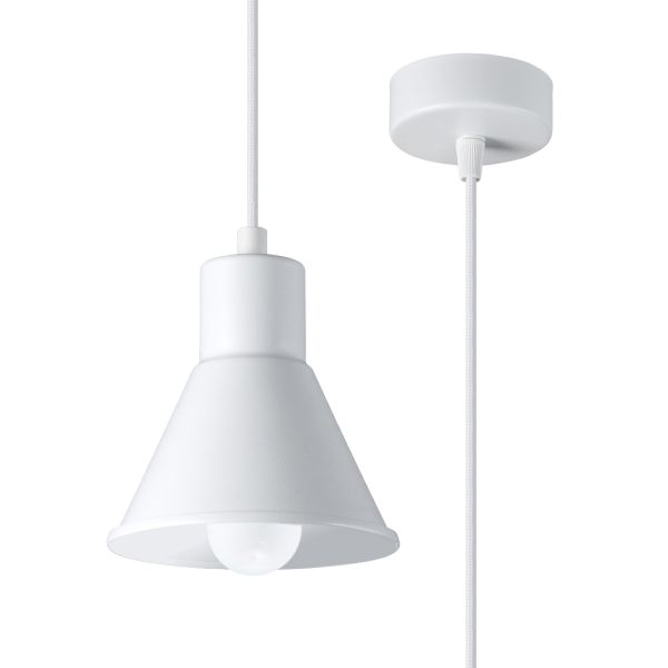 Suspension Acier Blanc E27 1 Taleja