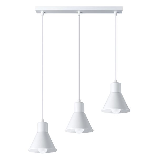 Suspension Acier Blanc E27 3 Taleja