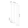 Suspension Acier Blanc E27 3 Taleja