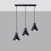 Suspension Acier Noir E27 3 Taleja