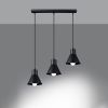 Suspension Acier Noir E27 3 Taleja
