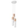 Suspension Acier Blanc/Bois Naturel GU10 3 Pablo