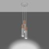 Suspension Acier Blanc/Bois Naturel GU10 3 Pablo