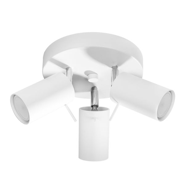 Plafonnier Acier Blanc GU10 3 Ring