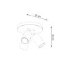 Plafonnier Acier Blanc GU10 3 Ring