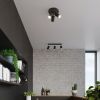 Plafonnier Acier Noir GU10 3 Ring