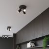 Plafonnier Acier Noir GU10 3 Ring