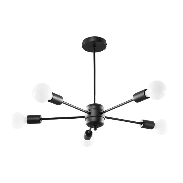 Suspension Acier Noir E27 5 Lango
