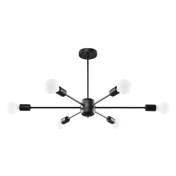 Suspension Acier Noir E27 6 Lango