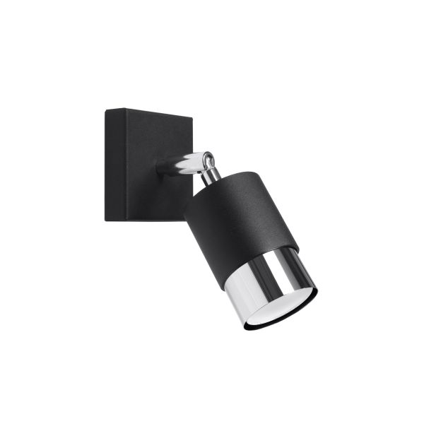 Applique Acier Noir/Chromé GU10 1 Nero