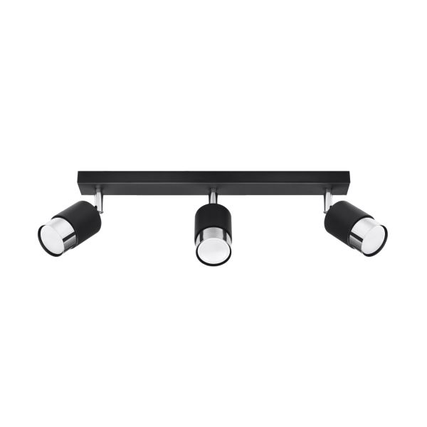 Plafonnier Acier Noir/Chromé GU10 3 Nero