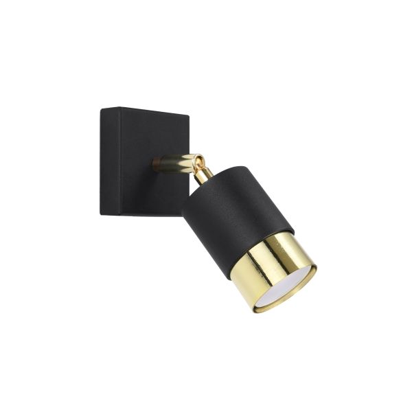 Applique Acier Or/Noir GU10 1 Nero