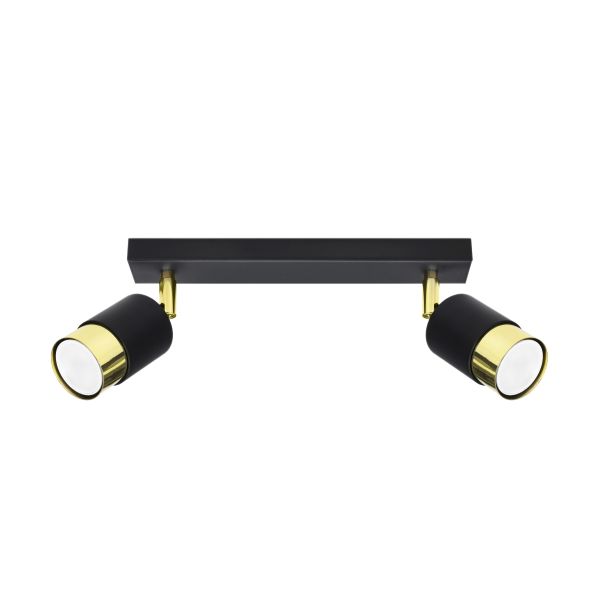 Plafonnier Acier Or/Noir GU10 2 Nero