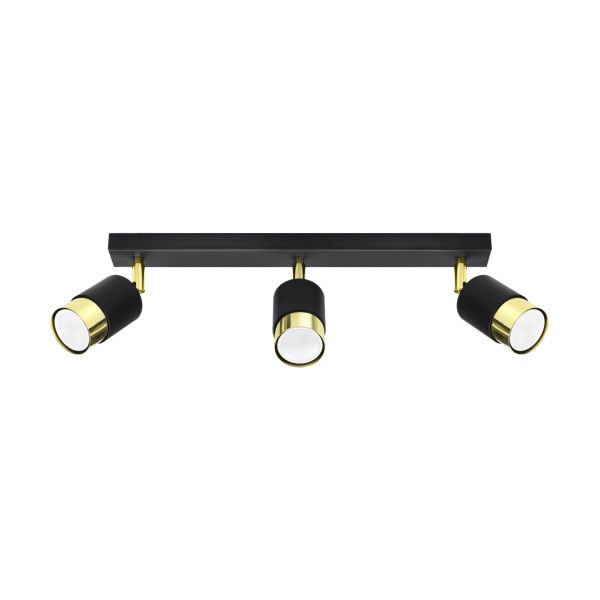 Plafonnier Acier Or/Noir GU10 3 Nero