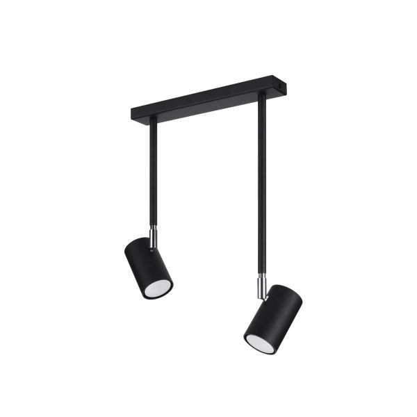 Plafonnier Acier Noir GU10 2 Norano