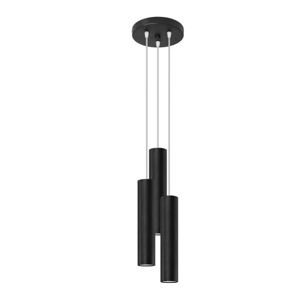 Suspension Acier Noir GU10 3 Lagos