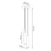 Suspension Acier Noir GU10 3 Lagos