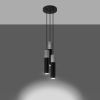 Suspension Acier Gris/Noir GU10 3 Borigio