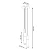 Suspension Acier Gris/Noir GU10 3 Borigio