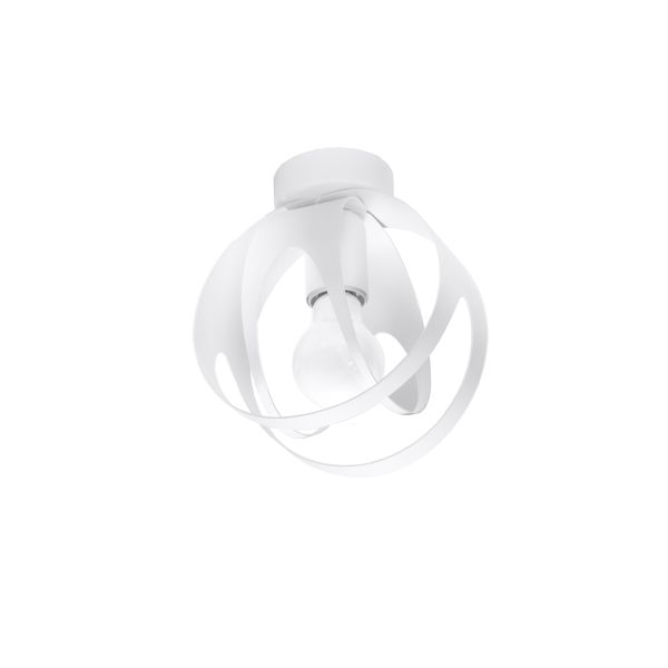 Plafonnier Acier Blanc E27 1 Tulos