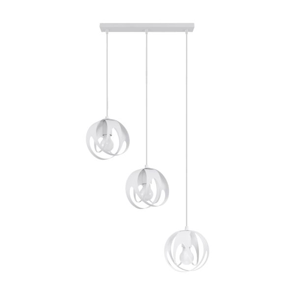 Suspension Acier Blanc E27 3 Tulos Line