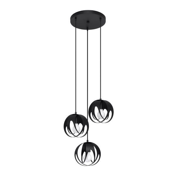 Suspension Acier Noir E27 3 Tulos