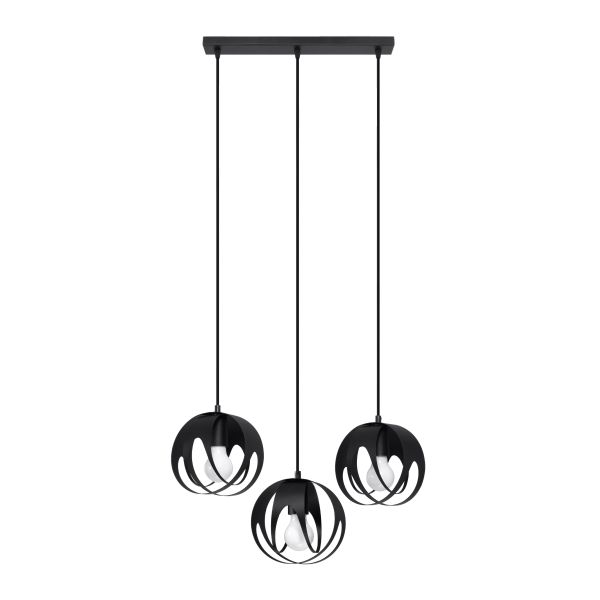 Suspension Acier Noir E27 3 Tulos Line