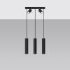 Suspension Acier Noir GU10 5 Ring