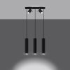 Suspension Acier Noir GU10 5 Ring