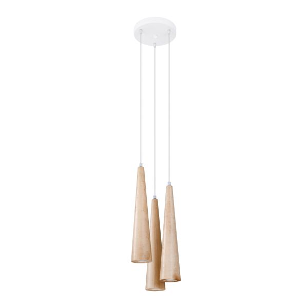 Suspension Bois Bois Naturel GU10 3 Sula