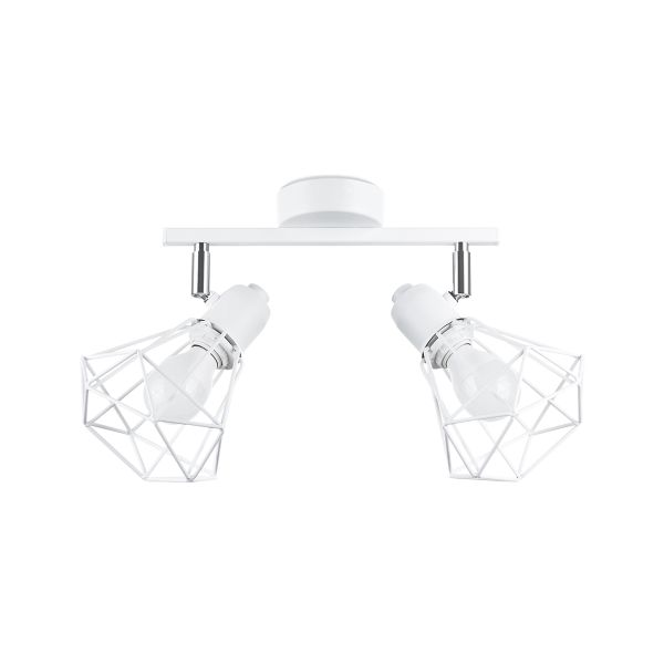 Plafonnier Acier Blanc E14 2 Artemis
