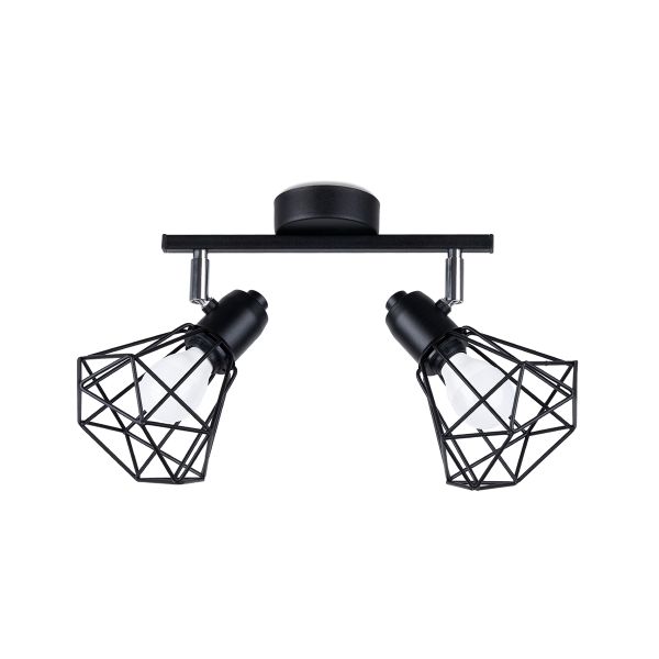 Plafonnier Acier Noir E14 2 Artemis
