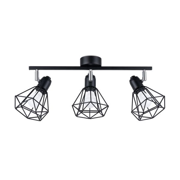 Plafonnier Acier Noir E14 3 Artemis