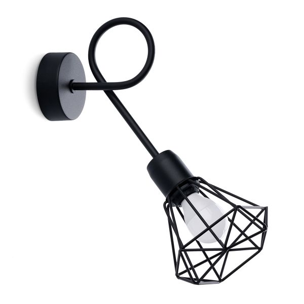 Applique Acier Noir E14 1 Artemis Long