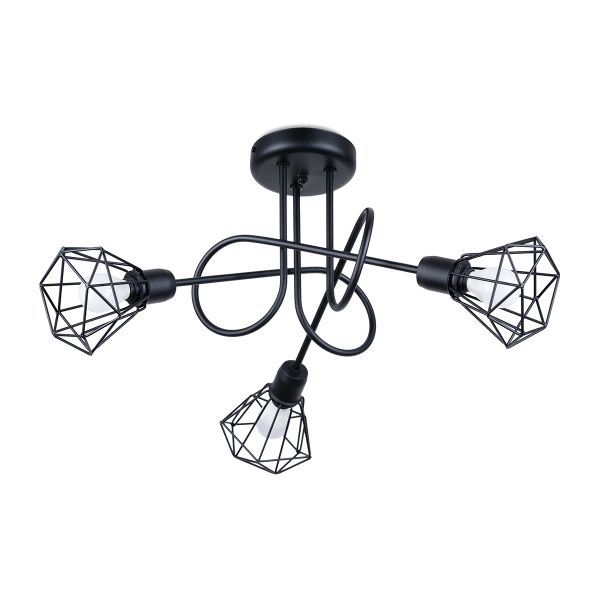 Lustre Acier Noir E14 3 Artemis