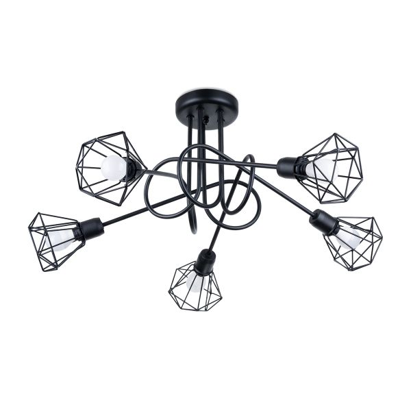 Lustre Acier Noir E14 5 Artemis