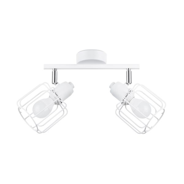 Plafonnier Acier Blanc E14 2 Beluci