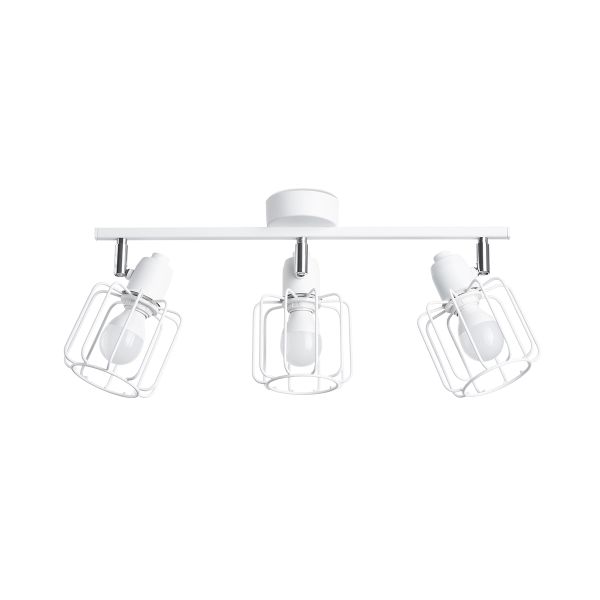 Plafonnier Acier Blanc E14 3 Beluci