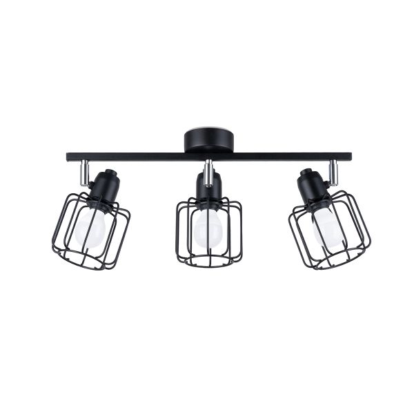Plafonnier Acier Noir E14 3 Beluci