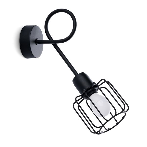 Applique Acier Noir E14 1 Beluci Long