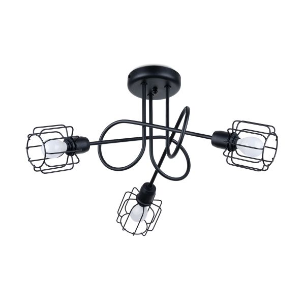 Lustre Acier Noir E14 3 Beluci