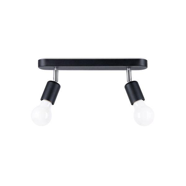 Plafonnier Acier Noir E27 2 Fornes